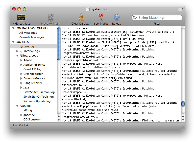 Console Mac OS X