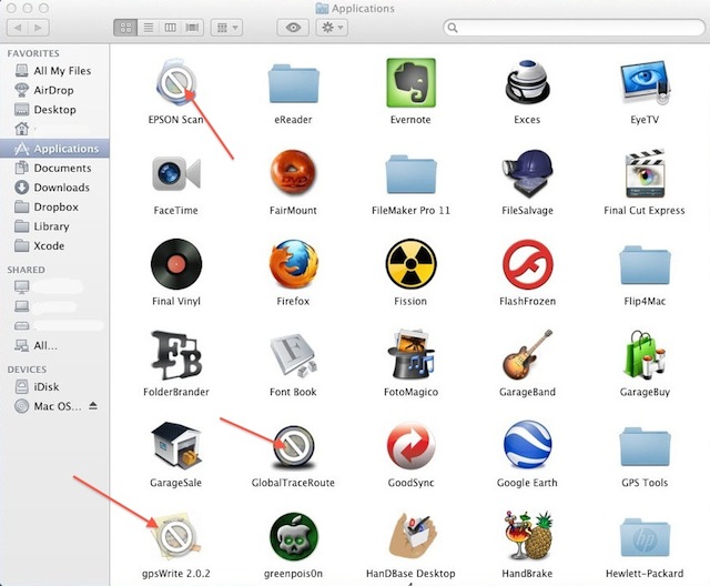 prohibitory sign over an application icon PowerPC application