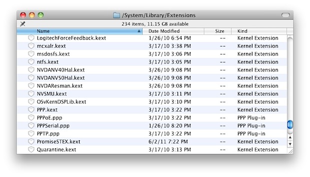 kernel extension in OS X