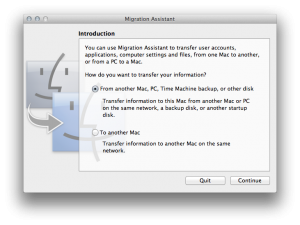 Migration Assistant to transfer files from another Mac